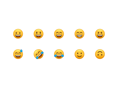快乐表情笑脸图标集矢量(Happy Emoji Smiley Icon Set Vector)