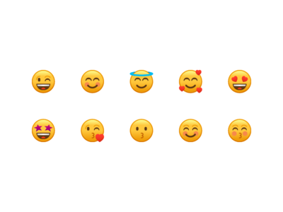 变体表情符号笑脸图释图标集矢量(Variant Emoji Smiley Emoticon Icon Set Vector)