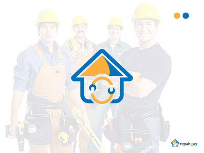 维修服务标志 |微笑与家居理念(Repair Service Logo | Smile & Home Concept)