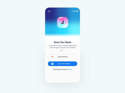 登陆页面应用程序 IOS 渐变颜色 蓝色(Landing Page App IOS Gradient Colors Blue)