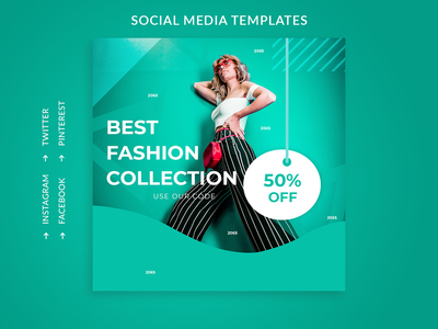 最佳时尚系列社交媒体设计模板(Best Fashion Collection Social Media Design Templates)