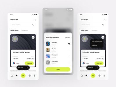Enefty - NFT 移动应用程序 UI 工具包（发现集合 1）(Enefty - NFT Mobile Apps UI Kit (Discover Collections 1))