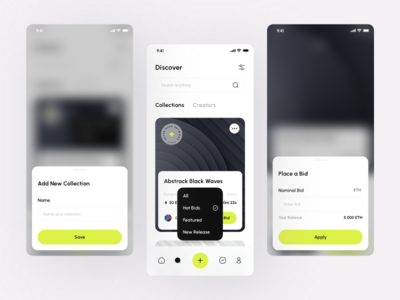 Enefty - NFT 移动应用程序 UI 工具包（发现集合 2）(Enefty - NFT Mobile Apps UI Kit (Discover Collections 2))