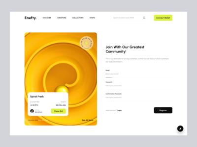 Enefty - NFT 网站 UI 工具包（注册）(Enefty - NFT Website UI Kit (Register))