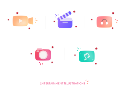娱乐插图图标(Entertainment Illustrations Icons)