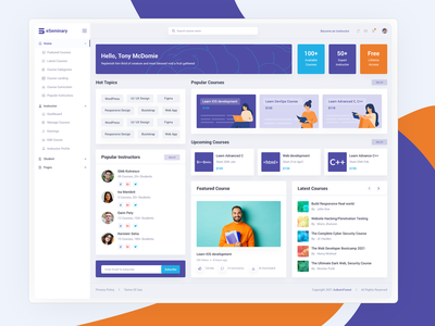 eSeminary – 在线课程市场管理模板(eSeminary – Online Courses Marketplace Admin Template)