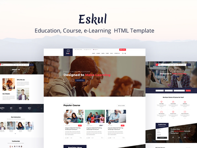 教育课程电子学习和活动 HTML 模板(Education-Course-e-Learning and Events HTML Template)