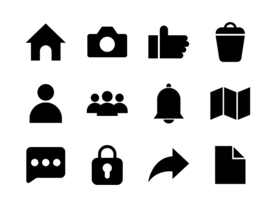 基本图标集字形 02(Essential Icon Set Glyph 02)