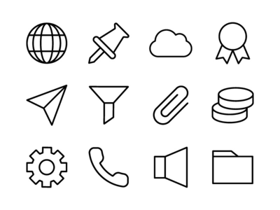 基本图标集大纲 03(Essential Icon Set Outline 03)