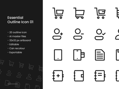 基本大纲图标 02(Essential Outline Icon 02)