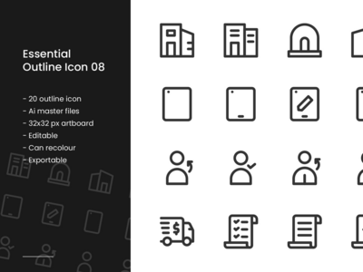 公寓和文档图标集(Apartment and Document Icon Set)