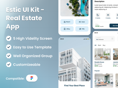 Estic UI Kit - 房地产应用(Estic UI Kit - Real Estate App)