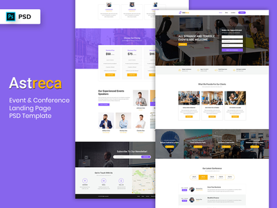 活动和会议登陆页面 PSD Template-02(Event & Conference Landing Page PSD Template-02)
