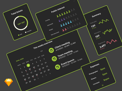 事件管理 UI 组件深色模式(Event Management UI Components Dark Mode)