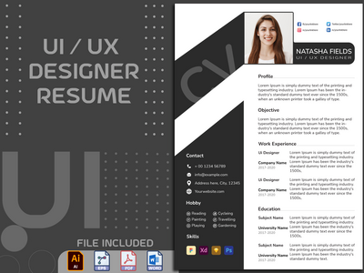 设计师专业简历/简历模板(Designer Professional CV / Resume Template)