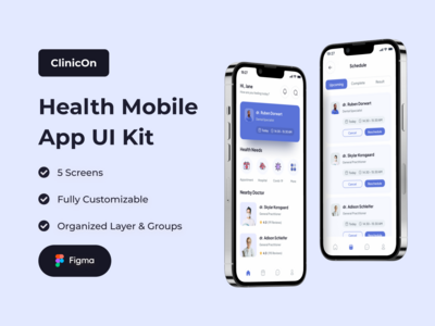 ClinicOn - 健康移动应用程序 UI 套件(ClinicOn - Health Mobile App UI Kit)
