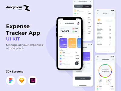 费用跟踪器应用程序 UI 套件(Expense Tracker App UI KIT)