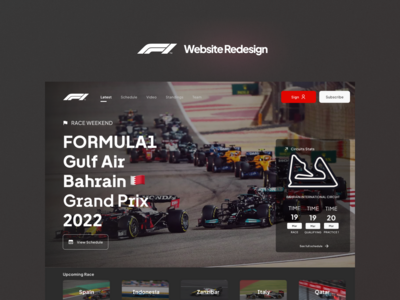 F1 网站重新设计 - 英雄部分(F1 Website Redesign - Hero Section)