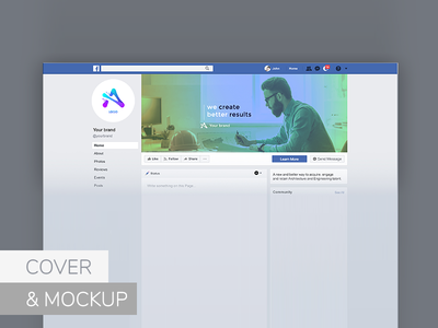免费的 Facebook 模型和封面(FREE Facebook Mockup & Cover)
