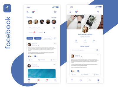 Facebook 重新设计概念(Facebook redesign concept)