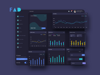 FAD 财务仪表板 UI Dark - FP(FAD Finance Dashboard Ui Dark - FP)