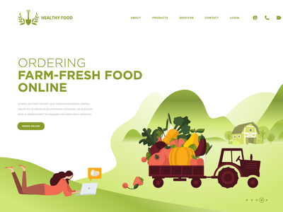 农场新鲜食品登陆页面(Farm-fresh food landing page)