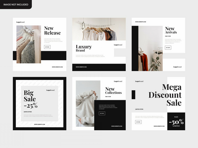 传单和社交媒体帖子模板的现代豪华时尚方形横幅(modern luxury fashion square banner for flyer and social media post template)