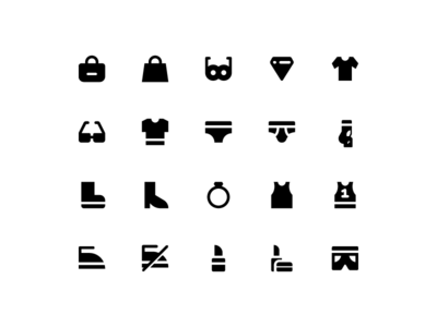 时尚图标集矢量隔离(Fashion icon set vector isolated)