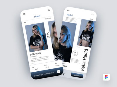 时装模特 App UI 设计(Fashion Model App Ui Design)