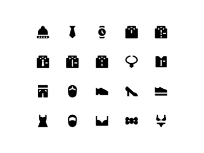 时尚风格模式图标集矢量(Fashion style mode icon set vector)