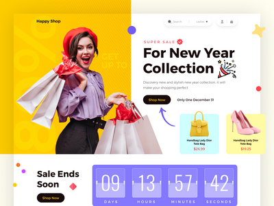 时装店电子商务登陆页面(Fashion Shop eCommerce Landing Page)