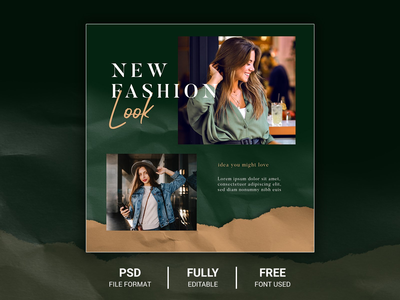 社交媒体帖子设计 Instagram 时尚销售模板(Social media post design Instagram fashion sale template)