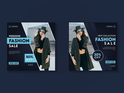 Instagram 和 Facebook 的时尚社交媒体帖子模板设计(Fashion Social Media Post Template Design for Instagram and Facebook)