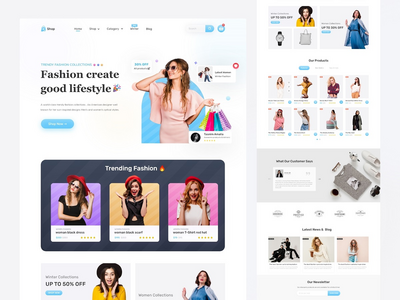 电商时装店网页UI设计(E-commerce Fashion Shop Web UI design)