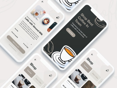咖啡应用程序 3 屏幕高级版(Coffee App 3 Screens Premium)