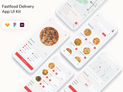 快餐配送应用程序 UI 套件(Fastfood Delivery App UI Kit)