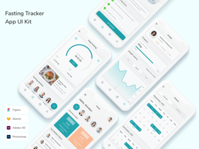 禁食追踪器应用程序 UI 套件(Fasting Tracker App UI Kit)