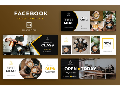 Facebook 封面模板咖啡店(Facebook Cover Template Coffee Shop)