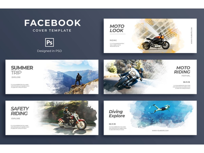 Facebook 封面模板摩托车(Facebook Cover Template Motorbike)
