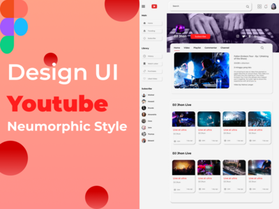 重新设计 UI Youtube 神经拟态风格(Redesign UI Youtube Neumorphic Style)