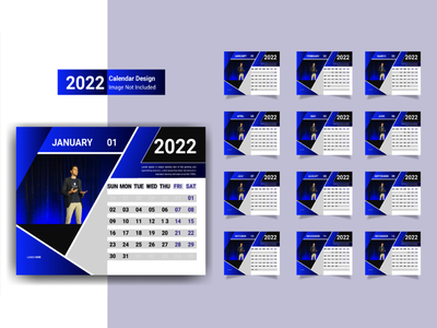 具有创意设计的新年公司业务台历模板(Desk Calendar template for New year corporate business with creative design)