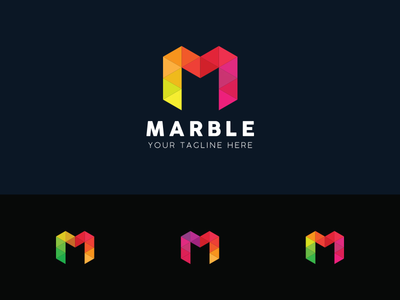 首字母 m 彩色标志设计模板(Initial letter m colorful logo  design template)