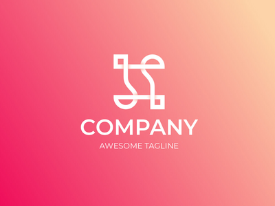 字母 S 方形单线徽标(Letter S Square Monoline Logo)