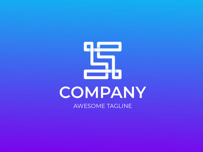 字母 S 方形单线徽标(Letter S Square Monoline Logo)