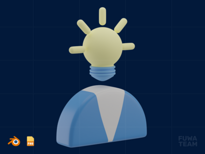 创新者 - 3D 设计思维插图(Innovator - 3D Design Thinking Illustration)