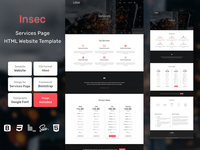 Insec 服务页面 HTML Web 模板 V1.0(Insec Services Page HTML Web Template V1.0)