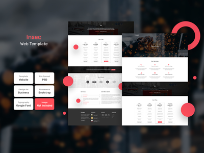 昆虫服务页面 PSD Web 模板(Insec Services Page PSD Web Template)