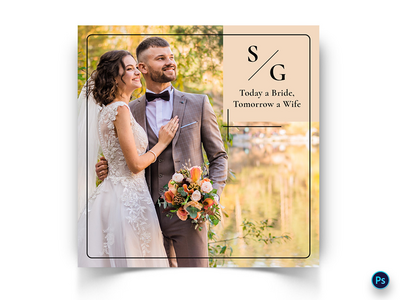 婚礼社交媒体帖子模板(Wedding Social Media Post Template)