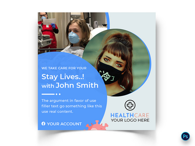 电晕病毒意识社交媒体帖子模板(Corona Virus Awareness Social Media Post Template)