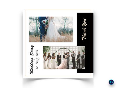 婚礼社交媒体帖子模板(Wedding Social Media Post Template)